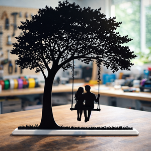 Szerelmespár hintán � fa alatt, modern sziluett dekoráció -  - Meska.hu