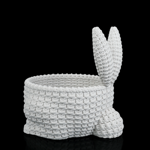 Húsvéti Csokitartó Nyuszis Kosár - Fonott hatású műanyag. - ünnepi díszek, dekorációk - húsvéti díszek és dekorációk - húsvéti kosár - Meska.hu