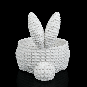 Húsvéti Csokitartó Nyuszis Kosár - Fonott hatású műanyag. - ünnepi díszek, dekorációk - húsvéti díszek és dekorációk - húsvéti kosár - Meska.hu