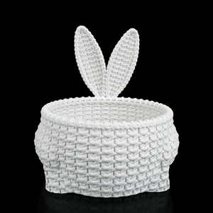 Húsvéti Csokitartó Nyuszis Kosár - Fonott hatású műanyag. - ünnepi díszek, dekorációk - húsvéti díszek és dekorációk - húsvéti kosár - Meska.hu