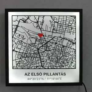 Szerelmetek kezdete � Az első pillantás LED fali térképe - otthon & életmód - dekoráció - kép & falikép - 3d képek - Meska.hu