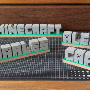 Egyedi Minecraft Névtábla - otthon & életmód - dekoráció - asztal és polc dekoráció - asztaldísz - Meska.hu