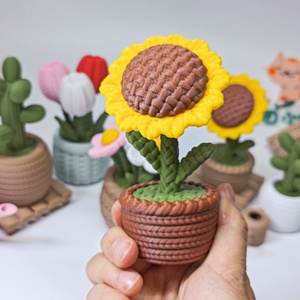 Kötött hatású cuki virágok - otthon & életmód - virágdekoráció - virágdíszek - asztali virágdísz - Meska.hu