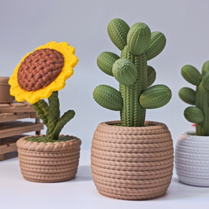 Kötött hatású cuki virágok - otthon & életmód - virágdekoráció - virágdíszek - asztali virágdísz - Meska.hu