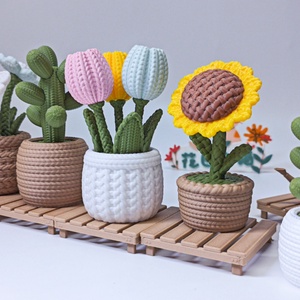 Kötött hatású cuki virágok - otthon & életmód - virágdekoráció - virágdíszek - asztali virágdísz - Meska.hu