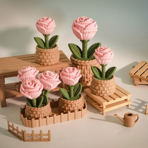 Kötött hatású cuki Rózsák - otthon & életmód - virágdekoráció - virágdíszek - asztali virágdísz - Meska.hu