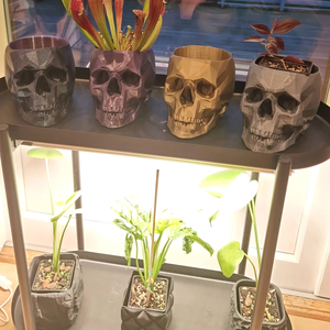 Koponyás Low Poly Ültető - otthon & életmód - virágdekoráció - virágtartó - kaspó - Meska.hu