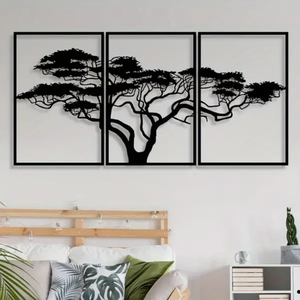 3 részes 3D fa sziluett faldekor - Meska.hu