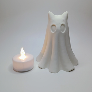 Kicsi Világító Cuki Cicás Szellem Polcdísz - otthon & életmód - dekoráció - halloween - halloweeni dekoráció - Meska.hu