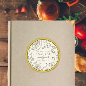 RECEPTKÖNYV, süllyesztett kör grafikával, Családi receptkönyv, szakácskönyv, Mama receptjei - karácsony - karácsonyi sütés-főzés - Meska.hu