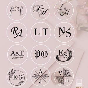Monogramos pecsétnyomó  / Viaszpecsét kezdőbetűkkel / Esküvői bélyegző / Személyre szabott monogram - esküvő - meghívó & kártya - meghívó - Meska.hu