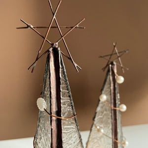 Tiffany technikával készült üvegmécses sett, 2 db üvegdísz, led mécses - otthon & életmód - dekoráció - asztal és polc dekoráció - díszüveg - Meska.hu