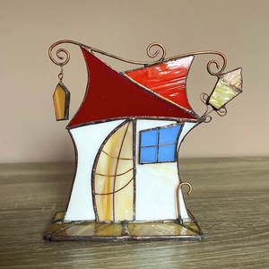 Tiffany Manóházikó üvegdísz, asztaldísz - otthon & életmód - dekoráció - asztal és polc dekoráció - díszüveg - Meska.hu