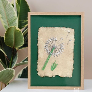 DANDELION artwork kézzel készült merített papíron, kerettel együtt, 21x30 cm - otthon & életmód - dekoráció - kép & falikép - kép & falikép - Meska.hu