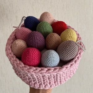 Horgolt tojás, Ünnepi díszek, dekorációk, Húsvéti díszek és dekorációk, Húsvéti tojás, hímestojás, Horgolás, MESKA