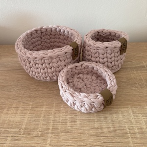 Horgolt tároló szett - otthon & életmód - tárolás & rendszerezés - tárolókosár - Meska.hu