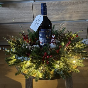 Karácsonyi boros asztaldísz  - otthon & életmód - dekoráció - asztal és polc dekoráció - asztaldísz - Meska.hu