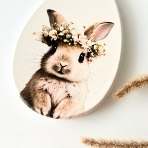 Húsvéti nyuszis festett tojás függődísz kender akasztóval - kellékek & szerszámok - dekorációs kellékek - egyéb kellékek - Meska.hu