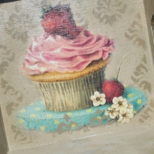 Fa tálca muffinos mintával - otthon & életmód - konyhafelszerelés, tálalás - tálalás - tálca - Meska.hu