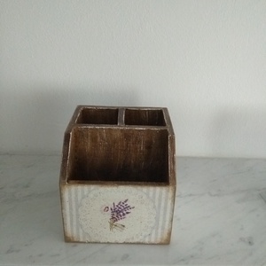 Vintage stílusú levendula mintás tároló doboz/tolltartó/smink tartó - otthon & életmód - papír, írószer - tolltartó & ceruzatekercs - Meska.hu