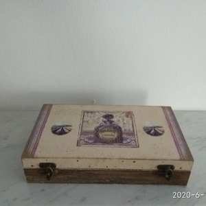  Vintage levendulás ékszertartó doboz/varrós doboz - ékszer - ékszertartó - ékszerdoboz - Meska.hu