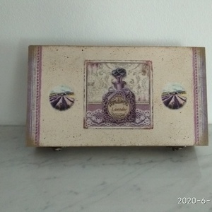  Vintage levendulás ékszertartó doboz/varrós doboz - ékszer - ékszertartó - ékszerdoboz - Meska.hu