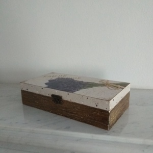  Vintage csokros levendulás ékszertartó doboz/varrós doboz - ékszer - ékszertartó - ékszerdoboz - Meska.hu