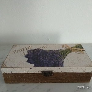  Vintage csokros levendulás ékszertartó doboz/varrós doboz - ékszer - ékszertartó - ékszerdoboz - Meska.hu