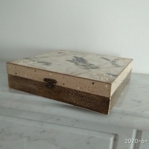  Vintage  levendulás ékszertartó doboz/varrós doboz - ékszer - ékszertartó - ékszerdoboz - Meska.hu