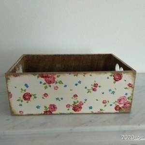 Vintage stílusú apró rózsás mintás tároló doboz /asztali tolltartó/sminktartó/ékszertartó - otthon & életmód - tárolás & rendszerezés - láda - Meska.hu
