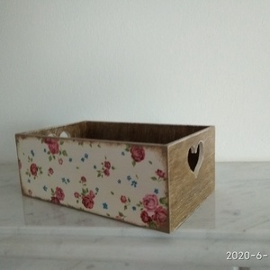 Vintage stílusú apró rózsás mintás tároló doboz /asztali tolltartó/sminktartó/ékszertartó - otthon & életmód - tárolás & rendszerezés - láda - Meska.hu