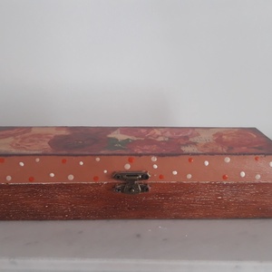 Rózsás tolltartó/ szemüvegtartó/ékszertartó a vintage jegyében - otthon & életmód - papír, írószer - tolltartó & ceruzatekercs - Meska.hu