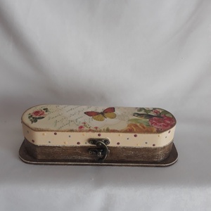 Pillangós tolltartó/ szemüvegtartó/ékszertartó a vintage jegyében - otthon & életmód - papír, írószer - tolltartó & ceruzatekercs - Meska.hu