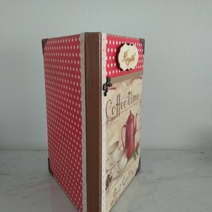 Receptfüzet kávés mintával a vintage jegyében - otthon & életmód - konyhafelszerelés, tálalás - Meska.hu