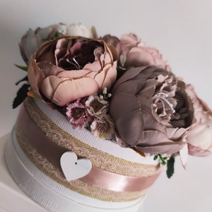 Virágbox / asztaldísz  vintage púder-mályva pasztell árnyalatokkal nagy méretű - otthon & életmód - dekoráció - virágdísz és tartó - virágbox, virágdoboz - Meska.hu