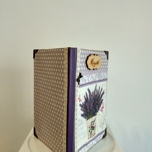 Receptfüzet csokros levendula mintával a vintage jegyében - otthon & életmód - konyhafelszerelés, tálalás - sütés, főzés - receptfüzet - Meska.hu