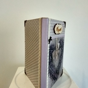 Receptfüzet csokros levendula mintával a vintage jegyében - otthon & életmód - konyhafelszerelés, tálalás - sütés, főzés - receptfüzet - Meska.hu