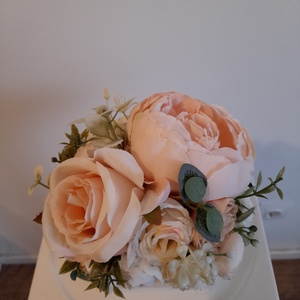 Virágbox / asztaldísz fa dobozban vintage  púder-bézs pasztell árnyalatokkal - otthon & életmód - dekoráció - virágdísz és tartó - virágbox, virágdoboz - Meska.hu