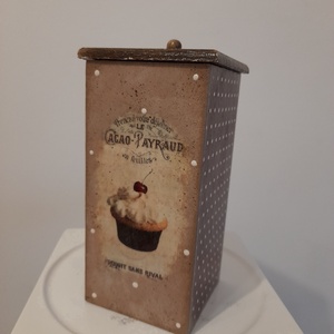  Vintage muffin mintás tároló doboz/cukortartó/kávétartó/keksz tartó - otthon & életmód - konyhafelszerelés, tálalás - konyhai tárolás - tea & kávé tárolás - Meska.hu