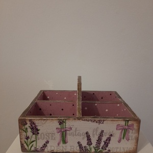 Fa asztali tároló/ teafiltertartó / ékszertartó mintás, Otthon & Életmód, Konyhafelszerelés, tálalás, Konyhai tárolás, Tea & Kávé tárolás, Decoupage, transzfer és szalvétatechnika, Festett tárgyak, MESKA