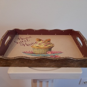 Tálca muffinos mintával - otthon & lakás - konyhafelszerelés, tálalás - tálalás - tálca - Meska.hu