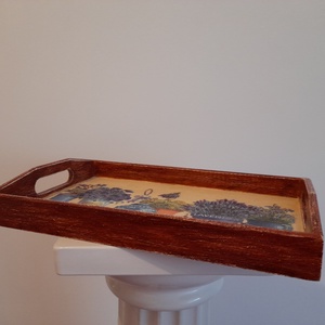 Vintage stílusú  levendulás tálca fából - otthon & életmód - konyhafelszerelés, tálalás - tálalás - tálca - Meska.hu