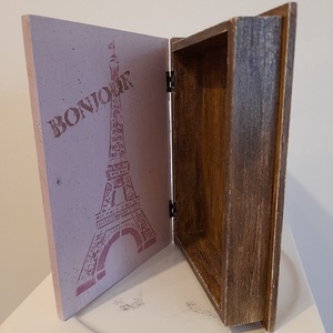  Vintage  rózsás ékszertartó doboz/varrós doboz könyv formájú - ékszer - ékszertartó - ékszerdoboz - Meska.hu