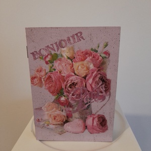  Vintage  rózsás ékszertartó doboz/varrós doboz könyv formájú, Ékszer, Ékszertartó, Ékszerdoboz, Decoupage, transzfer és szalvétatechnika, Festett tárgyak, Meska