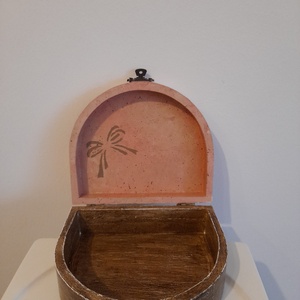  Vintage  stílusú félkőr alakú dobozka - ékszer - ékszertartó - ékszerdoboz - Meska.hu