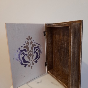  Vintage  stílusú levendula mintás doboz - ékszer - ékszertartó - ékszerdoboz - Meska.hu