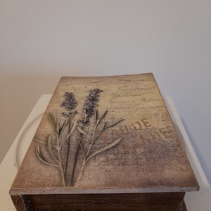  Vintage  stílusú levendula mintás doboz - ékszer - ékszertartó - ékszerdoboz - Meska.hu