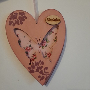 Virág mintájó dupla szív alakú ajtódísz/lakásdekoráció - otthon & életmód - dekoráció - ajtó- és ablak dekoráció - ajtódísz & kopogtató - Meska.hu