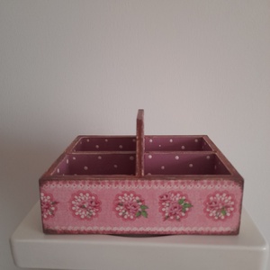 Fa asztali tároló/ teafiltertartó / ékszertartó mintás, Otthon & Életmód, Konyhafelszerelés, tálalás, Konyhai tárolás, Tea & Kávé tárolás, Decoupage, transzfer és szalvétatechnika, Festett tárgyak, MESKA
