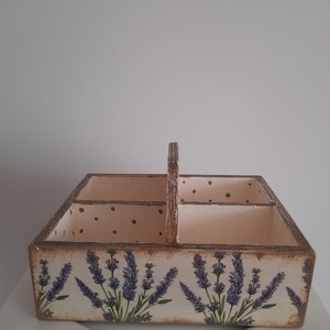 Fa asztali tároló/ teafiltertartó / ékszertartó mintás, Otthon & Életmód, Konyhafelszerelés, tálalás, Konyhai tárolás, Tea & Kávé tárolás, Decoupage, transzfer és szalvétatechnika, Festett tárgyak, MESKA